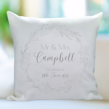 Load image into Gallery viewer, Outline Wreath Cushion- Personalised