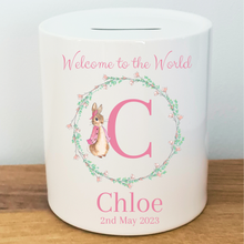 Load image into Gallery viewer, Pink Rabbit Money Bank - Personalised