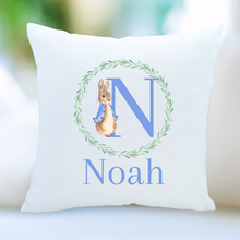 Load image into Gallery viewer, Blue Rabbit Small Cushion - Personalised