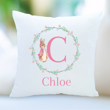 Load image into Gallery viewer, Pink Rabbit Small Cushion - Personalised