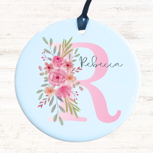 Load image into Gallery viewer, 'Lovely' Floral Pink Initial Ceramic Keepsake