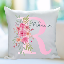 Load image into Gallery viewer, 'Lovely' Pink Initial Cushion