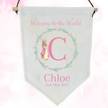 Load image into Gallery viewer, Pink Rabbit Pennant - Personalised