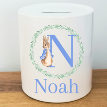 Load image into Gallery viewer, Blue Rabbit Money Bank - Personalised