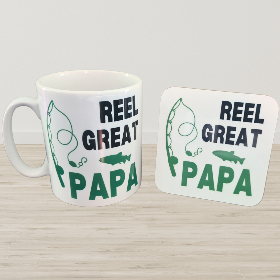 'Reel Great' Fishing Mug/ Coaster