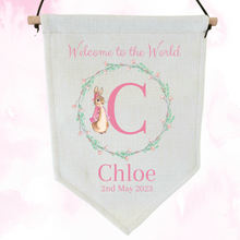 Load image into Gallery viewer, Pink Rabbit Pennant - Personalised
