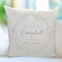 Load image into Gallery viewer, Outline Wreath Cushion- Personalised
